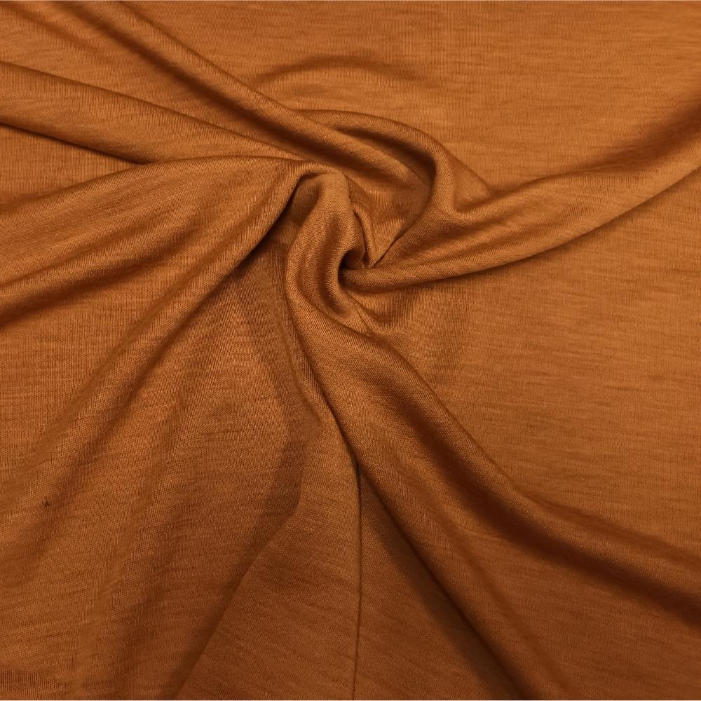 Meriino interlock - 250 g/m², meleeritud oranžikas/terrakota