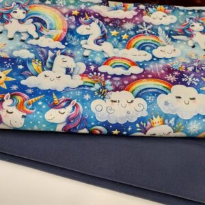 Softshell - ükssarvikud ja pilved + tumesinine, kokku 1,85 m