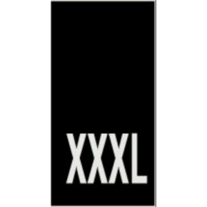 Õmmeldav suurusesilt, 200 tk, suurus 3XL, must