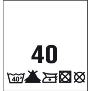 Õmmeldav suurusesilt hooldusjuhistega, 200 tk, suurus 40