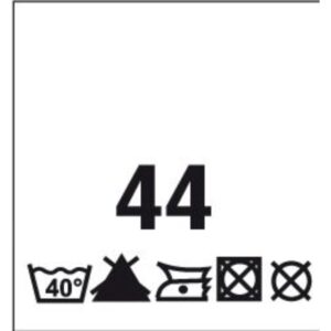 Õmmeldav suurusesilt hooldusjuhistega, 200 tk, suurus 44