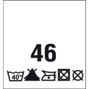 Õmmeldav suurusesilt hooldusjuhistega, 200 tk, suurus 46