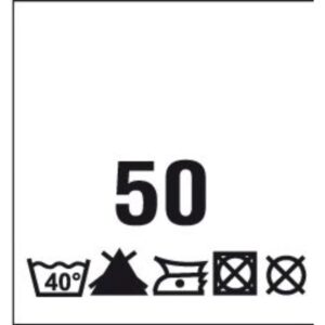 Õmmeldav suurusesilt hooldusjuhistega, 200 tk, suurus 50