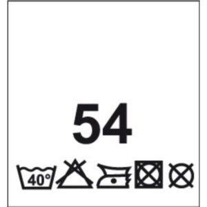 Õmmeldav suurusesilt hooldusjuhistega, 200 tk, suurus 54