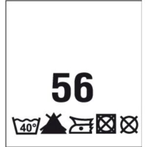 Õmmeldav suurusesilt hooldusjuhistega, 200 tk, suurus 56