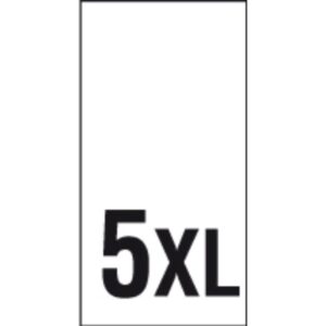 Õmmeldav suurusesilt, 200 tk, suurus 5XL, valge