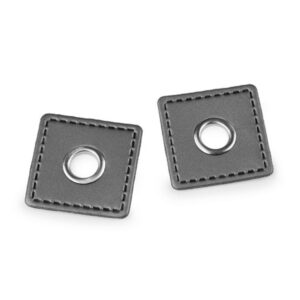 Kunstnahast aplikatsioon avaga, nelinurkne, hall hõbedase avaga