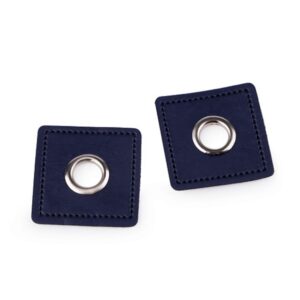 Kunstnahast aplikatsioon avaga, nelinurkne, tumesinine hõbedase avaga