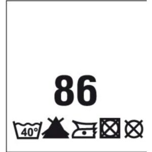 Õmmeldav suurusesilt hooldusjuhistega, 200 tk, suurus 86