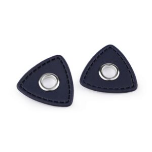 Kunstnahast aplikatsioon avaga, kolmnurkne, tumesinine hõbedase avaga