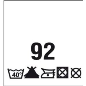 Õmmeldav suurusesilt hooldusjuhistega, 200 tk, suurus 92