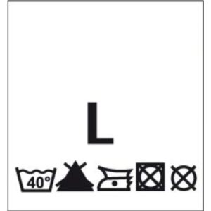 Õmmeldav suurusesilt hooldusjuhistega, 200 tk, suurus L