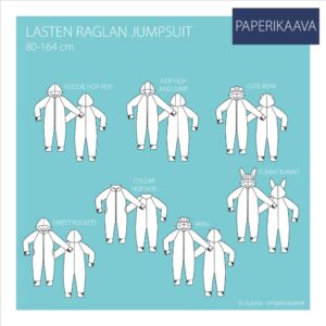 Paberlõige - laste raglaanvarrukaga dressikombe, suurus 80-164