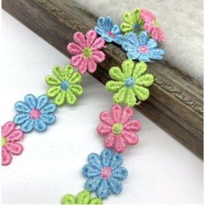 Lilledega pits, roosa, roheline, sinine