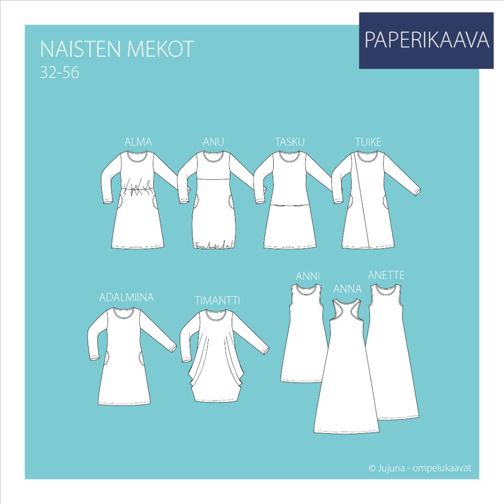 Paberlõige - naiste kleidid, suurus 32-56