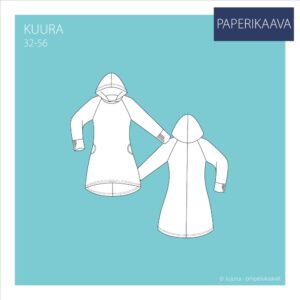 Paberlõige - naiste kapuutsiga dressipluus-tuunika, suurus 32-56