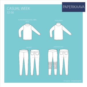 Paberlõige - naiste vabaaja pluus ja püksid, suurus 32-56