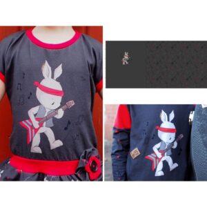 Trikotaažpaneel, jänes kitarriga, 70x150 cm