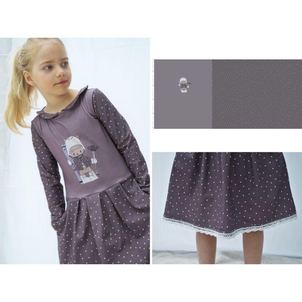 Trikotaažpaneel, suuskadega karu, 70x150 cm