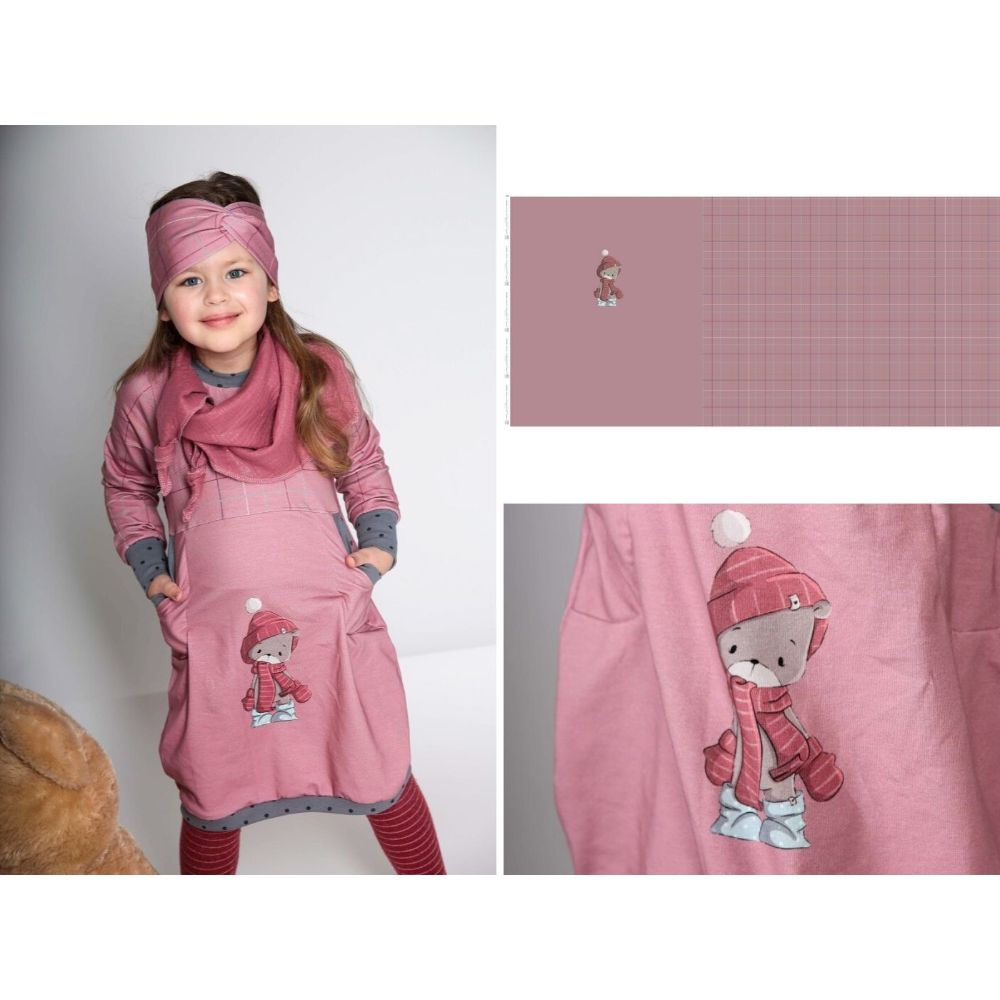 Trikotaažpaneel, tutimütsiga karu, 70x150 cm