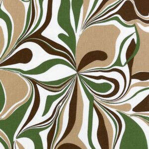 Trikotaaž - abstraktsed lilled rohelise ja pruuniga