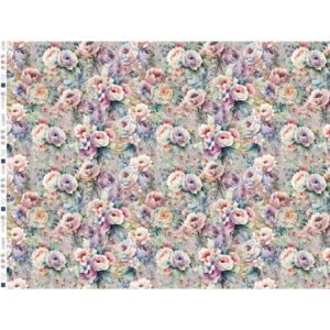 Trikotaaž - suured lilled, vanaroosa, disainerkangas by JESSY SEWING