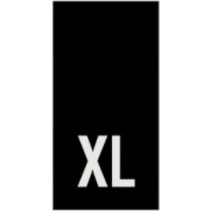 Õmmeldav suurusesilt, 200 tk, suurus XL, must