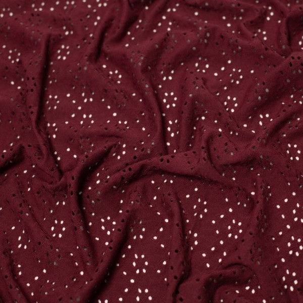 Broderii trikotaaž, bordoopunane - Image 2