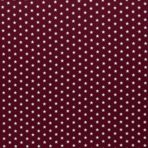 Puuvillapopliin, 1 cm tähekestega, bordoopunane
