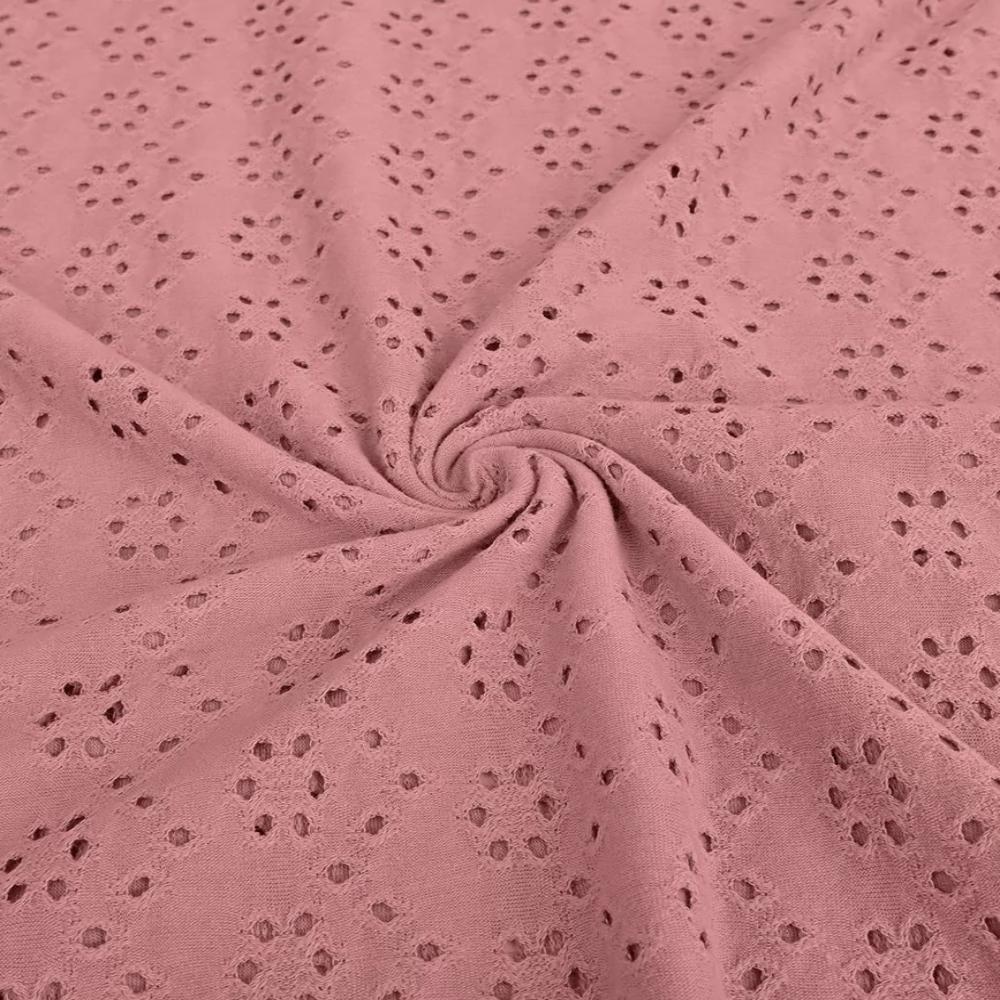 Broderii trikotaaž, tuhm vanaroosa, 1,1 m