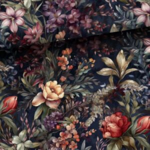 Dressikangas - romantilised lilled, tumehall