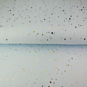 Trikotaaž, kuldsete fooliumtäppidega, beebisinine