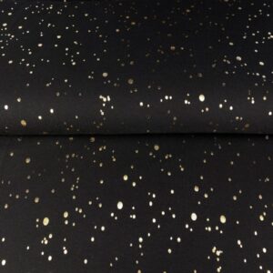 Trikotaaž, kuldsete fooliumtäppidega, must