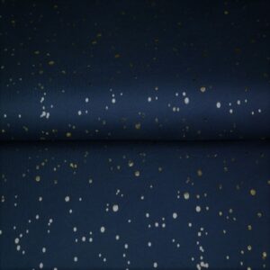 Trikotaaž, kuldsete fooliumtäppidega, tumesinine