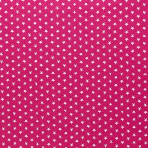 Puuvillapopliin, 1 cm tähekestega, fuksiaroosa