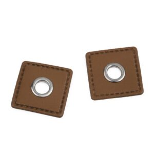 Kunstnahast aplikatsioon avaga, nelinurkne, helepruun