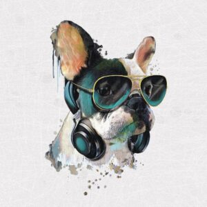 Dressikangast paneel, 55x73 cm, buldog