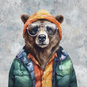 Dressikangast paneel, 40x50 cm, Hipster, karu