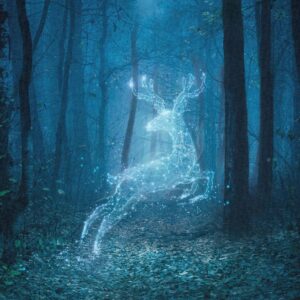 Dressikangast paneel, 55x73 cm, hirv metsas