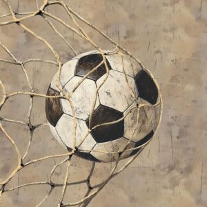 Dressikangast paneel, 40x50 cm, jalgpall beežil