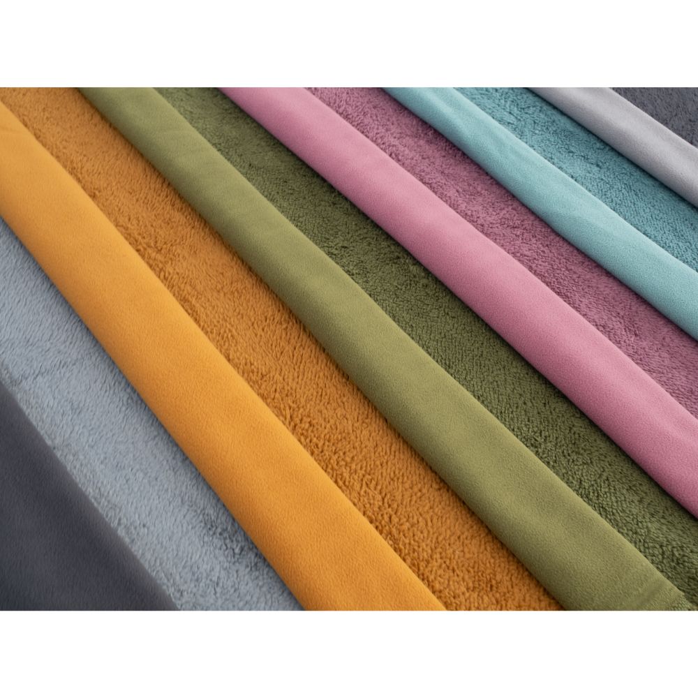 Kahepoolne paks fliiskangas, sinepikollane - Image 4