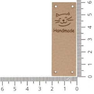 Õmmeldav aplikatsioon, Handmade kassiga, beež, piklik