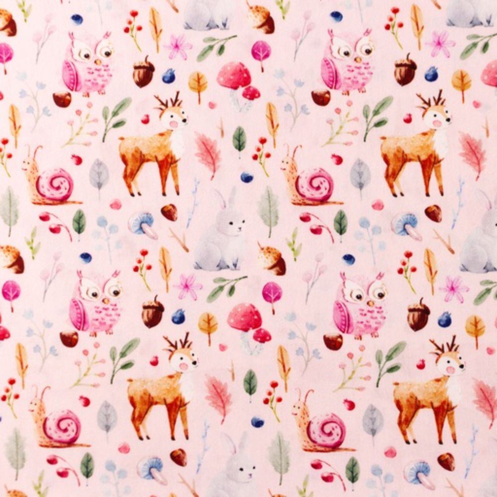 Puuvillapopliin, hirved, jänesed, öökullid, heleroosal