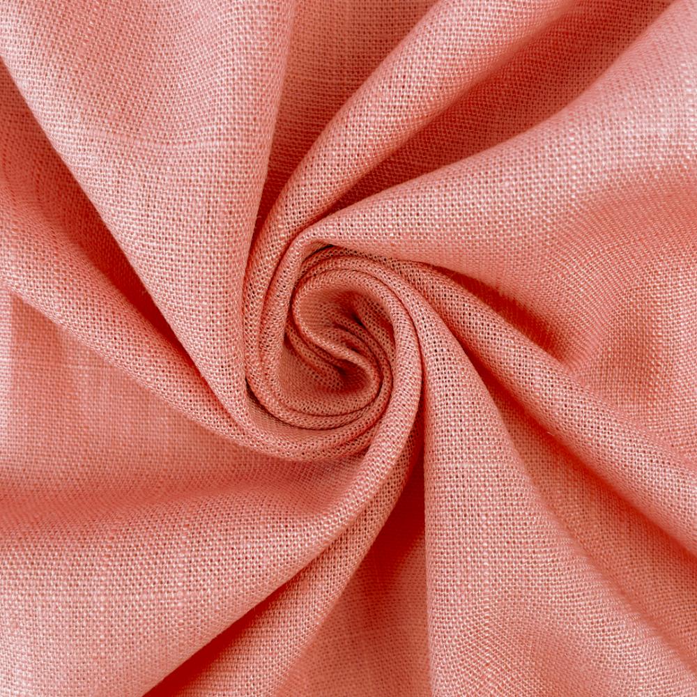Linane kangas viskoosiga, korallroosa