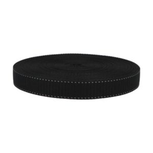 Kotirihma pael, 2,5 cm, must, valge äärega