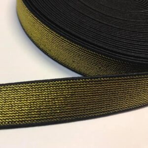 Sädelev kumm, 20 mm, must, kuldse metallikniidiga