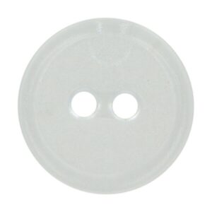 Kahe auguga plastiknööp, 15 mm, läbipaistev