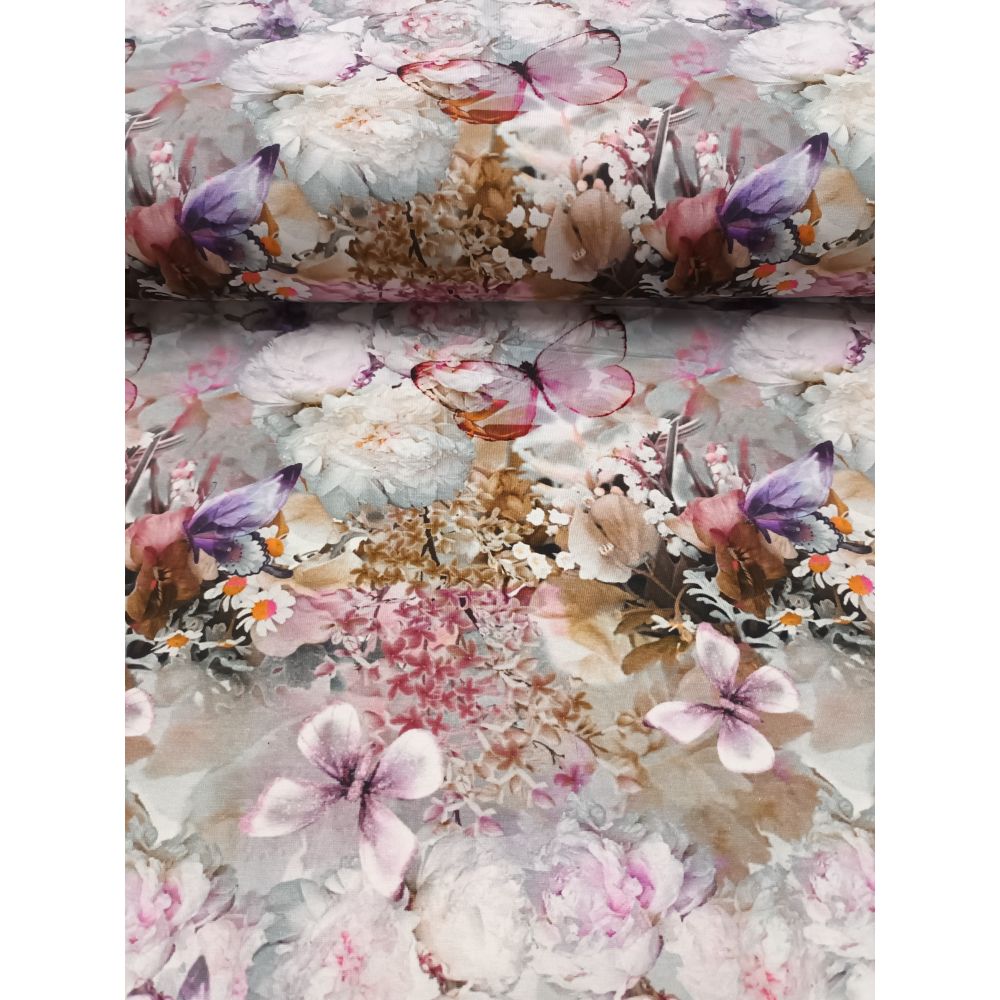 Trikotaaž - liblikad ja pojengid, GOTS