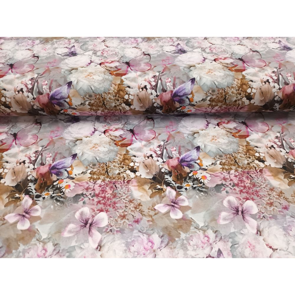 Trikotaaž - liblikad ja pojengid, GOTS - Image 2