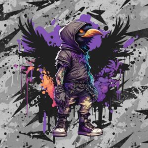 Dressikangast paneel, 55x73 cm, lilla lind